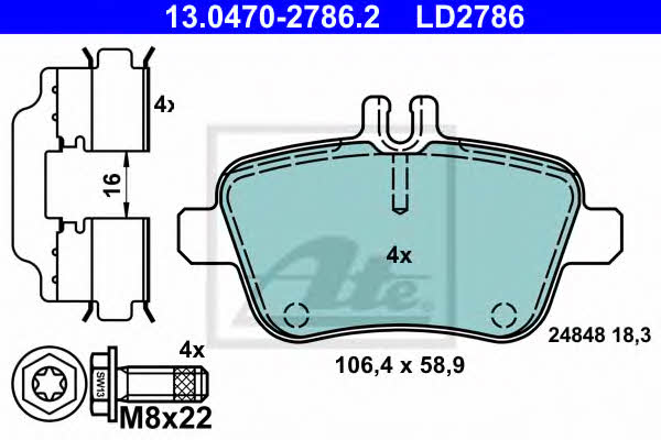 Ate ATE CERAMIC disc brake pads, set – price 345 PLN