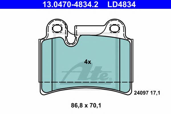 13047048342 Ate ATE CERAMIC disc brake pads, set