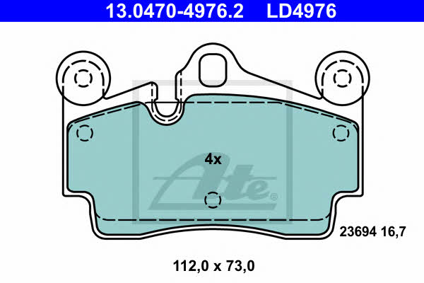 Ate ATE CERAMIC disc brake pads, set – price 444 PLN