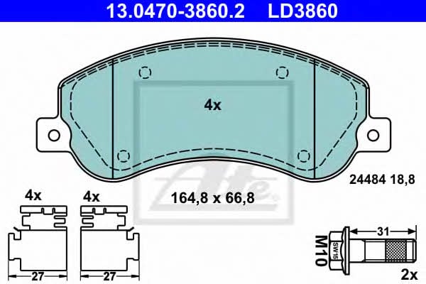 Ate ATE CERAMIC disc brake pads, set – price 420 PLN