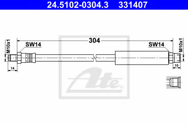 Ate Brake Hose – price 73 PLN