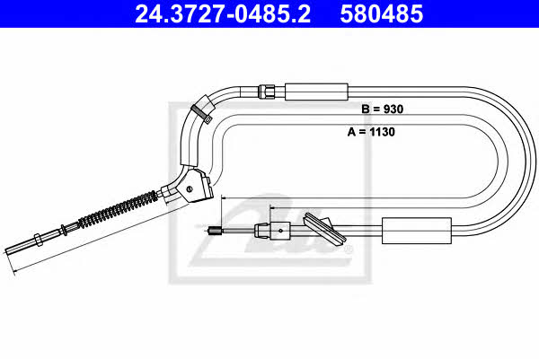 Ate 24.3727-0485.2 Cable Pull, parking brake 24372704852