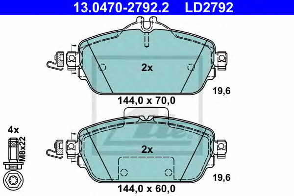 Ate ATE CERAMIC disc brake pads, set – price 351 PLN