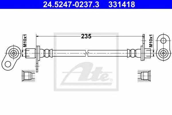 Ate 24.5247-0237.3 Brake Hose 24524702373