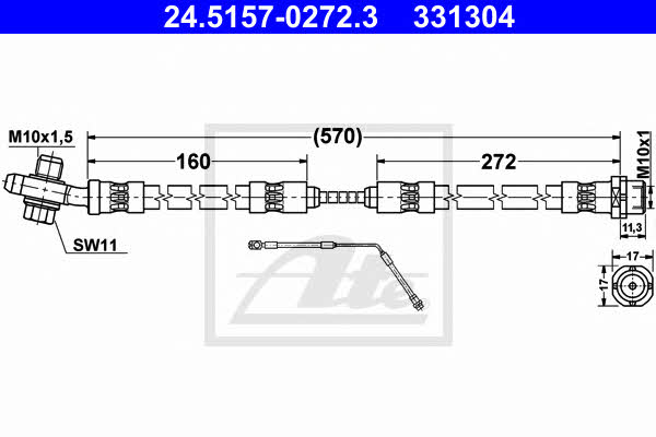 Ate Brake Hose – price 140 PLN