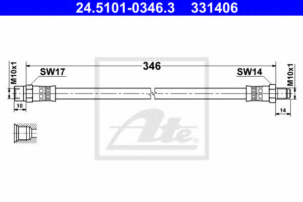 Ate Brake Hose – price 76 PLN