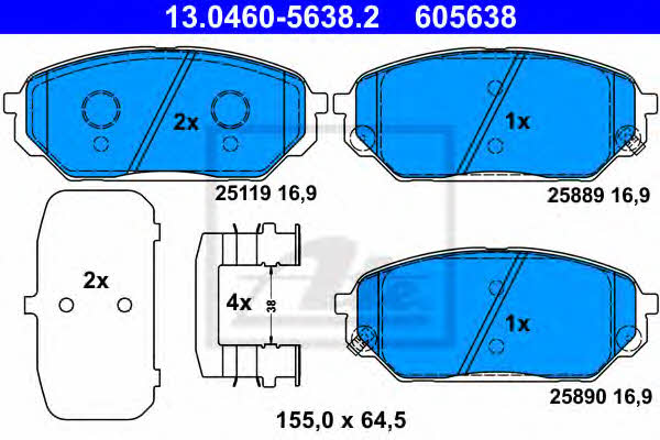 Ate Brake Pad Set, disc brake – price 388 PLN