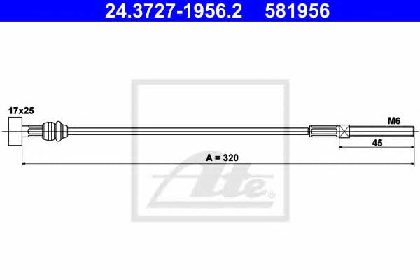 Ate 24.3727-1956.2 Cable Pull, parking brake 24372719562