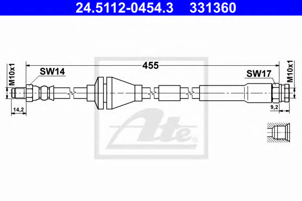 Ate 24.5112-0454.3 Brake Hose 24511204543