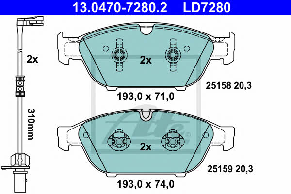 Ate ATE CERAMIC disc brake pads, set – price 652 PLN