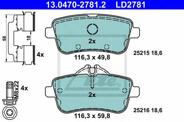 Ate ATE CERAMIC disc brake pads, set – price 543 PLN