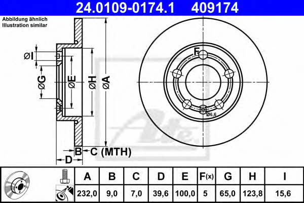 Ate Rear solid brake disc – price [object Object] PLN