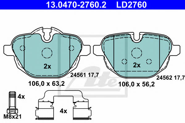 Ate ATE CERAMIC disc brake pads, set – price 401 PLN