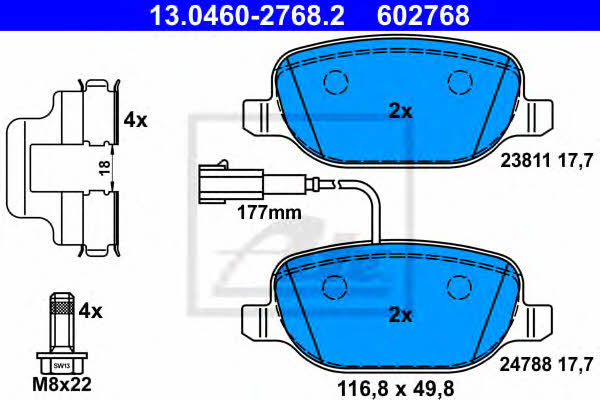 Ate Brake pad set – price 240 PLN