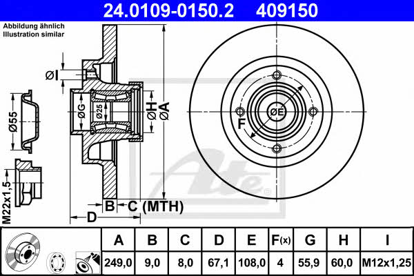 Ate Rear solid brake disc – price [object Object] PLN