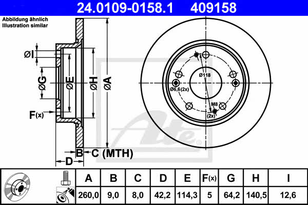 Ate Rear solid brake disc – price [object Object] PLN