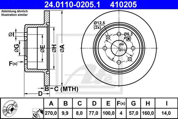 Ate Rear solid brake disc – price 203 PLN