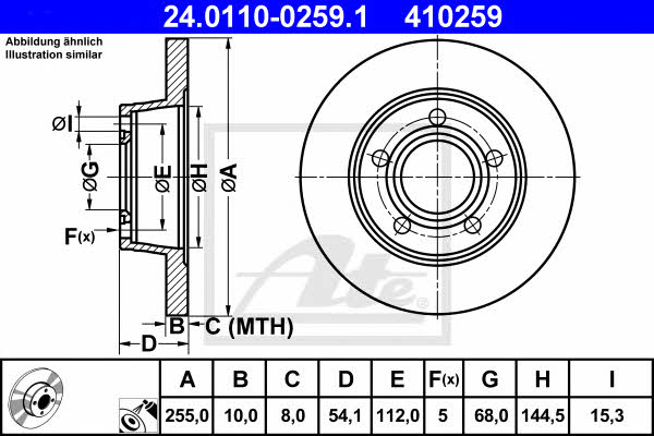 Ate Rear solid brake disc – price [object Object] PLN