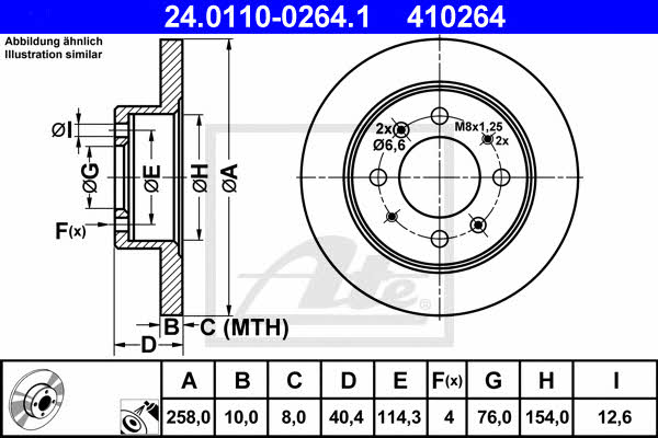 Ate Rear solid brake disc – price [object Object] PLN