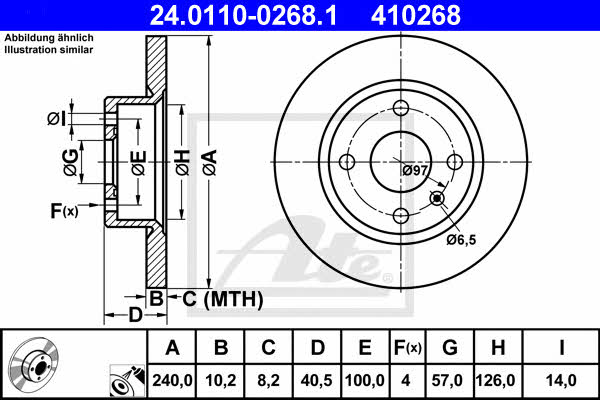 Ate Rear solid brake disc – price 177 PLN