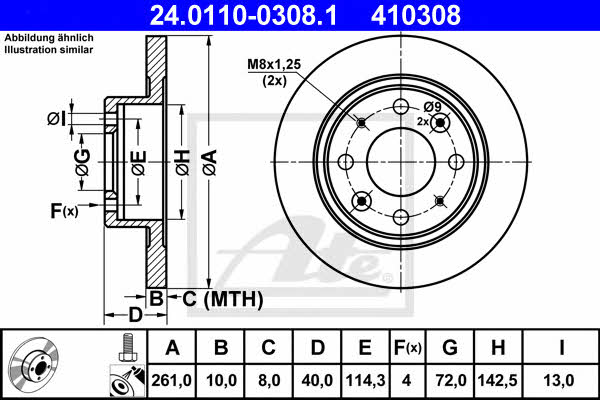 Ate Rear solid brake disc – price [object Object] PLN