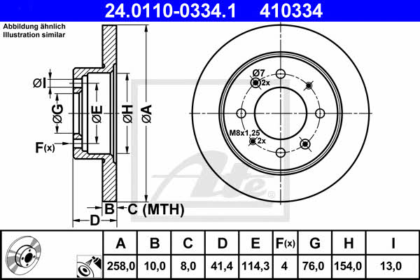 Ate Brake disc – price [object Object] PLN