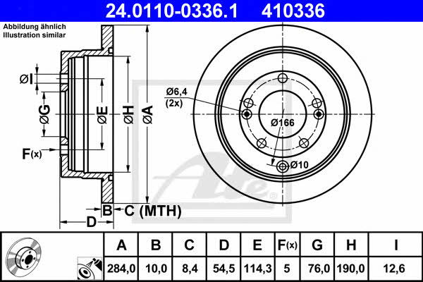 Ate Rear solid brake disc – price [object Object] PLN