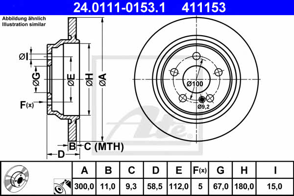 Ate Rear solid brake disc – price 286 PLN