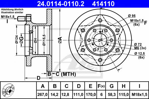 Ate Unventilated front brake disc – price [object Object] PLN