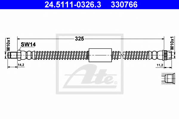 Ate 24.5111-0326.3 Brake Hose 24511103263 24511103263 Ate Brake Hose