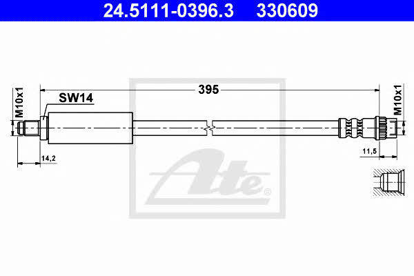 Ate 24.5111-0396.3 Brake Hose 24511103963