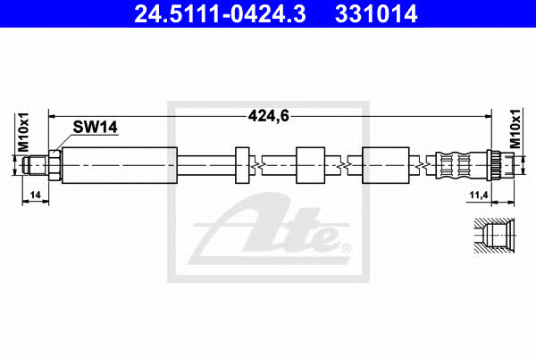 Ate Brake Hose – price 55 PLN