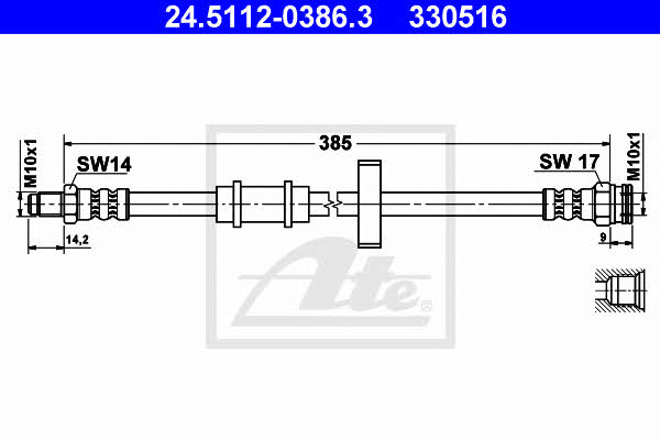 Ate 24.5112-0386.3 Brake Hose 24511203863