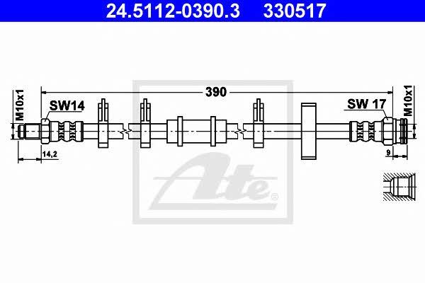 Ate 24.5112-0390.3 Brake Hose 24511203903