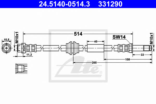 Ate Brake Hose – price 86 PLN