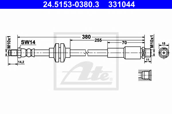 Ate 24.5153-0380.3 Brake Hose 24515303803