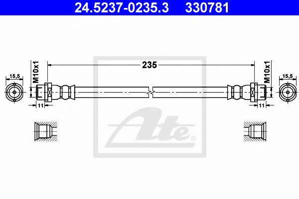 Ate 24.5237-0235.3 Brake Hose 24523702353