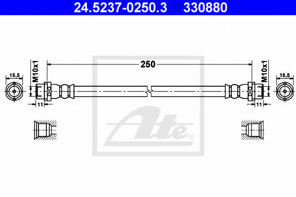 Ate 24.5237-0250.3 Brake Hose 24523702503