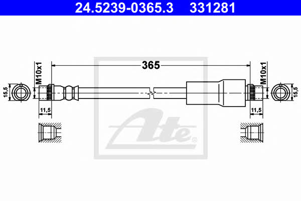 Ate 24.5239-0365.3 Brake Hose 24523903653