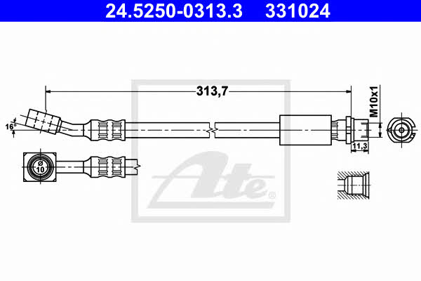 Ate 24.5250-0313.3 Brake Hose 24525003133