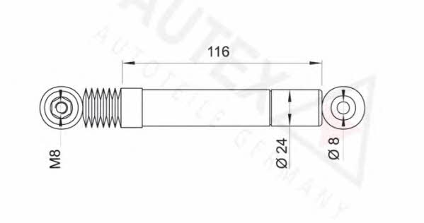 Autex 611856 Poly V-belt tensioner shock absorber (drive) 611856