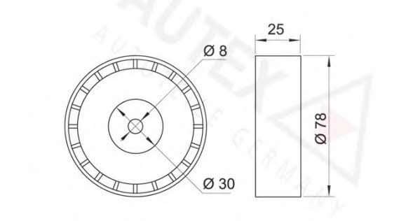 Autex 641030 V-ribbed belt tensioner (drive) roller 641030