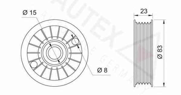 Autex 641036 V-ribbed belt tensioner (drive) roller 641036