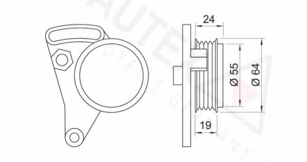 Autex 641037 V-ribbed belt tensioner (drive) roller 641037