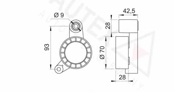 Autex 641044 V-ribbed belt tensioner (drive) roller 641044