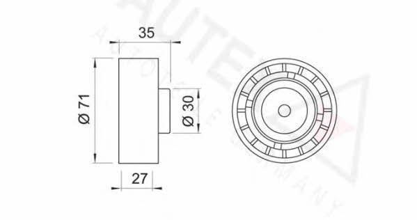 Autex 641122 Tensioner pulley, timing belt 641122