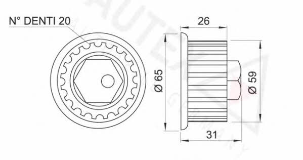 Autex 641141 Tensioner pulley, timing belt 641141