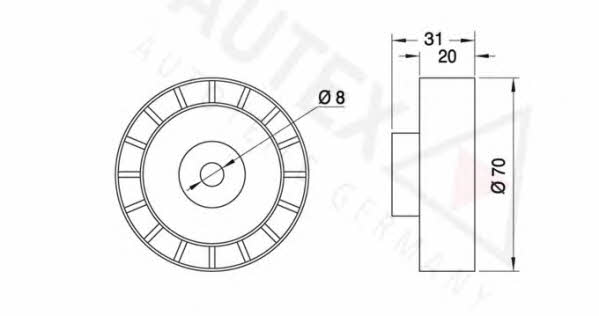 Autex 641219 V-ribbed belt tensioner (drive) roller 641219