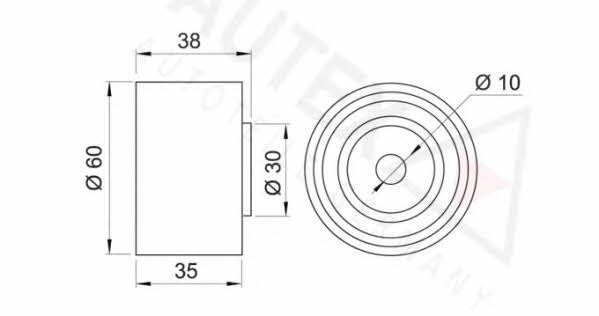 Autex 641257 Tensioner pulley, timing belt 641257