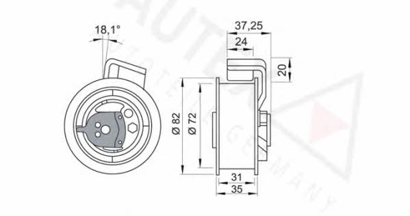 Autex 641264 Tensioner pulley, timing belt 641264